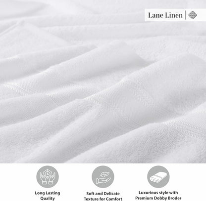 Large Bath Towels Set (30" X 60") - Zero Twist 100% Cotton Bathroom Towels, Super Aborbent Luxury Bath Towels, Soft, Quick Dry Shower Towels, 4 Piece Extra Large Bath Towel Set - White