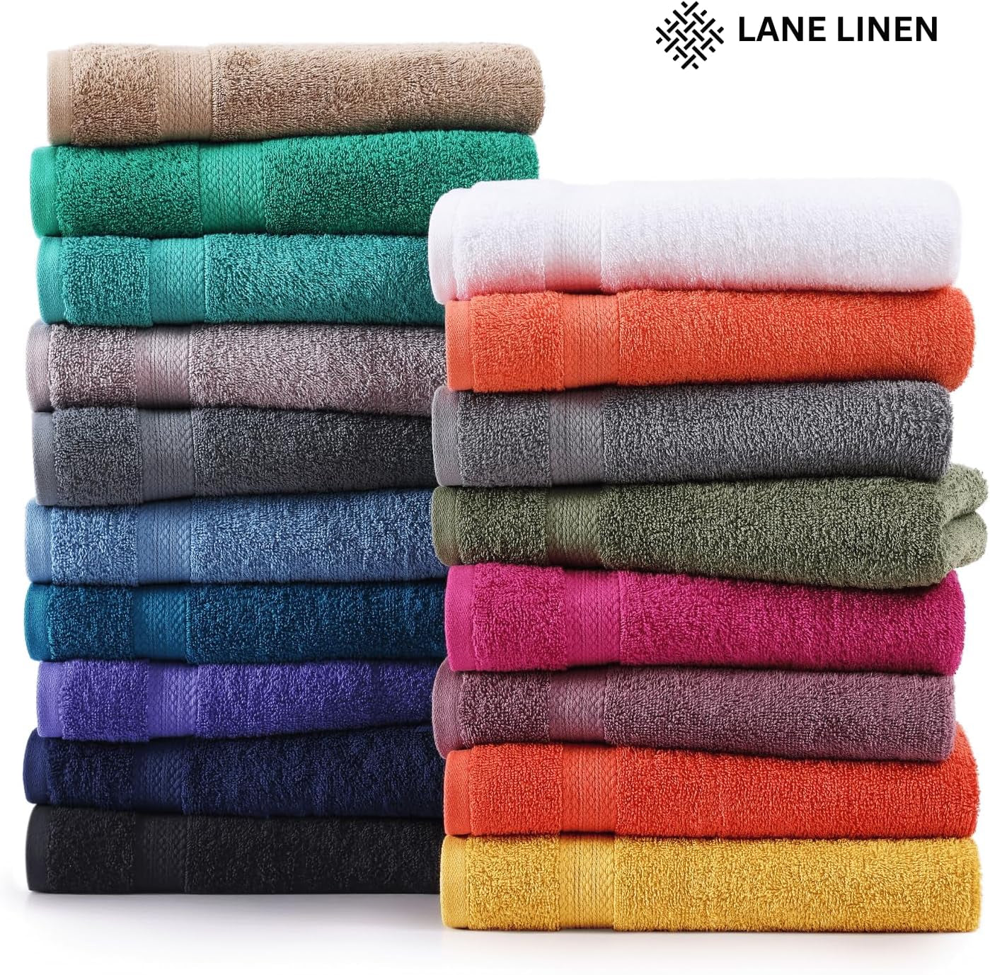 24 Piece Luxury Towels Set - 100% Cotton Towels for Bathroom, 4 Oversized Bath Towels, 2 Bath Sheets Extra Large, 6 Hand Towels, 8 Wash Cloths for Your Face, 4 Fingertip Towels - Platinum