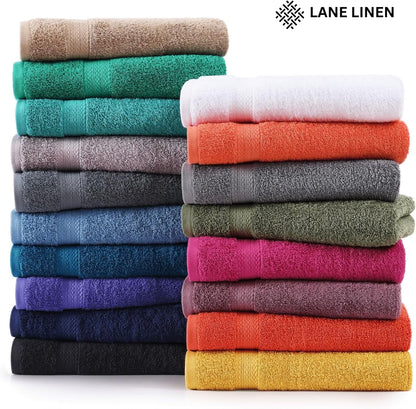 24 Piece Luxury Towels Set - 100% Cotton Towels for Bathroom, 4 Oversized Bath Towels, 2 Bath Sheets Extra Large, 6 Hand Towels, 8 Wash Cloths for Your Face, 4 Fingertip Towels - Platinum