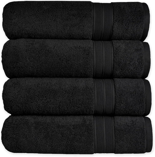 Bath Towels, 100% Cotton Towels for Bathroom, Super Soft, Shower Towels, Bathroom Towels, Higher Absorbency, Lower Lint, Pack of 4 Large Bath Towels, 500 GSM (Magnet)