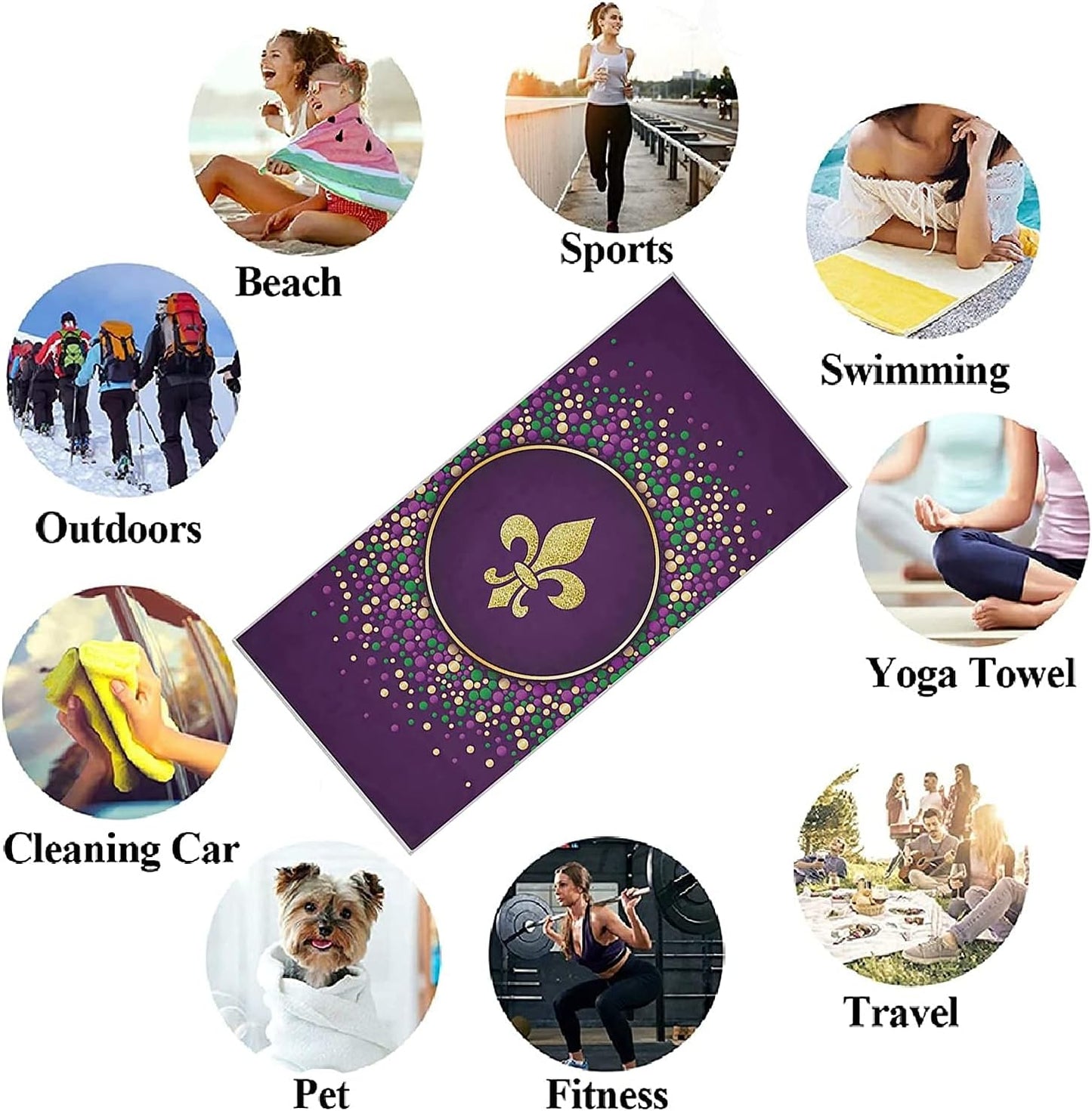 Fleur De Lis Hand Towels,Purple Soft Hand Towels for Bathroom Decorative Guest Towels Fingertip Towels for Hotel Spa Gym,27.5X15.7Inches