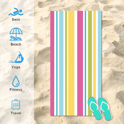 Beach Towel Big Beach Energy Stripe Series Microfiber Towels Large Bath Towels Beach Towels