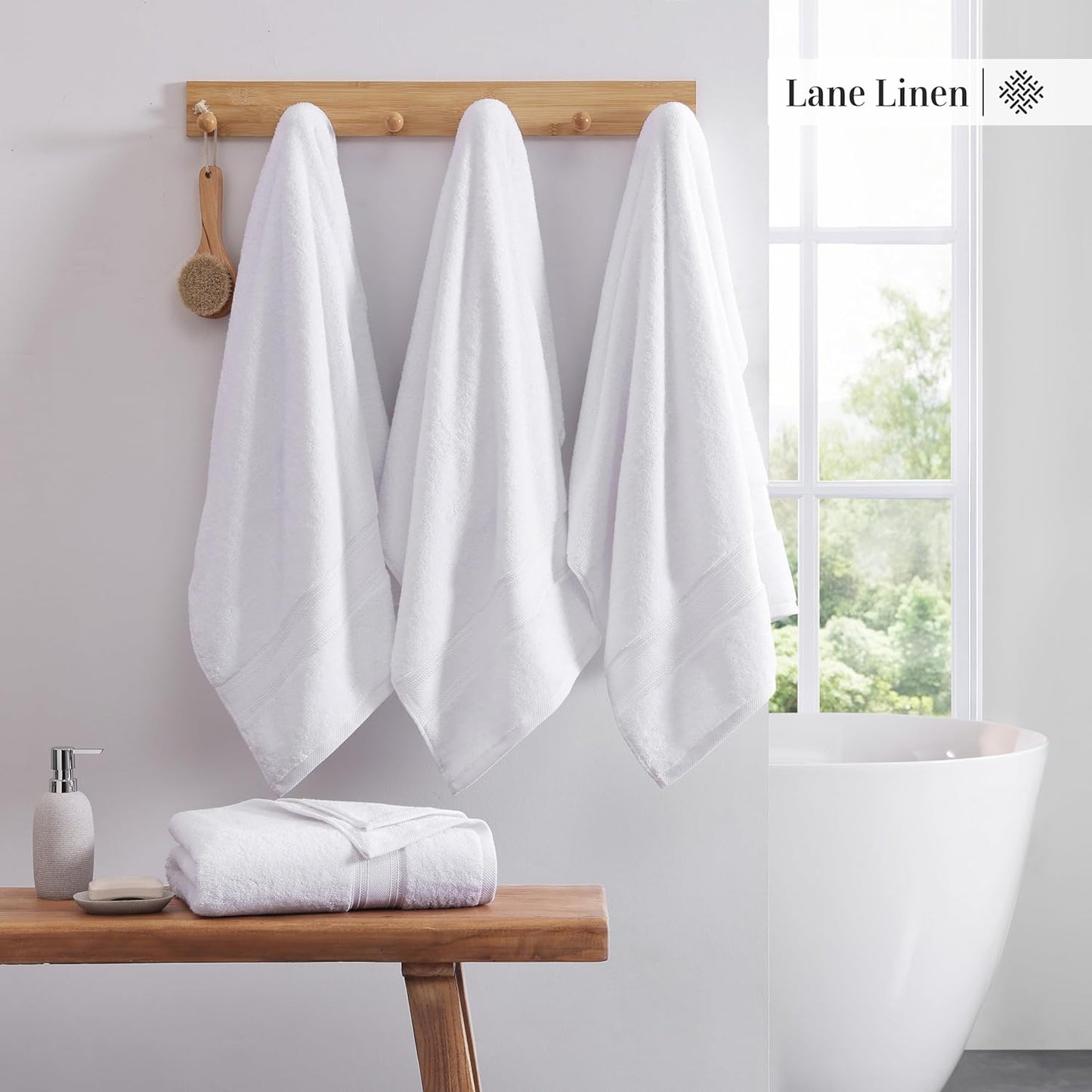 Large Bath Towels Set (30" X 60") - Zero Twist 100% Cotton Bathroom Towels, Super Aborbent Luxury Bath Towels, Soft, Quick Dry Shower Towels, 4 Piece Extra Large Bath Towel Set - White