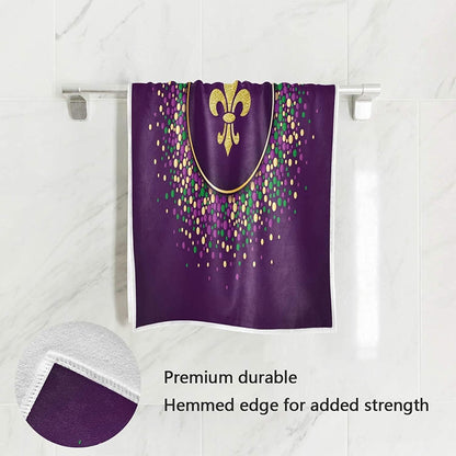 Fleur De Lis Hand Towels,Purple Soft Hand Towels for Bathroom Decorative Guest Towels Fingertip Towels for Hotel Spa Gym,27.5X15.7Inches