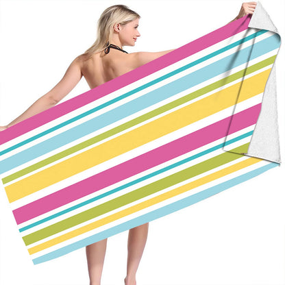 Beach Towel Big Beach Energy Stripe Series Microfiber Towels Large Bath Towels Beach Towels